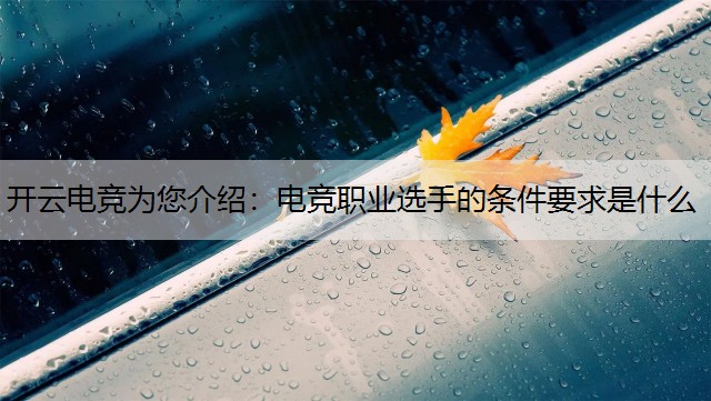 开云电竞为您介绍：电竞职业选手的条件要求是什么