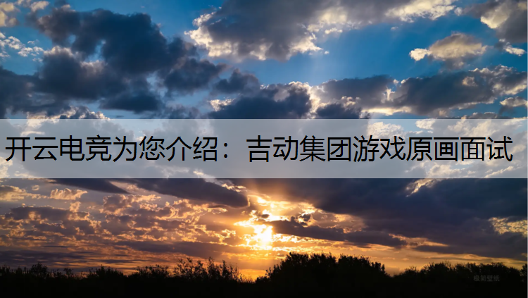 开云电竞为您介绍：吉动集团游戏原画面试